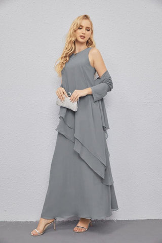 Mother of Bride Dresses with Open Front Lightweight Cardigan Formal Prom Gown  28081