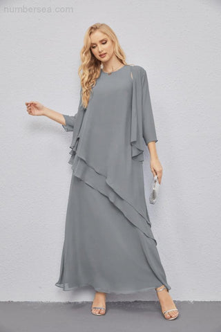 Mother of Bride Dresses with Open Front Lightweight Cardigan Formal Prom Gown  28081