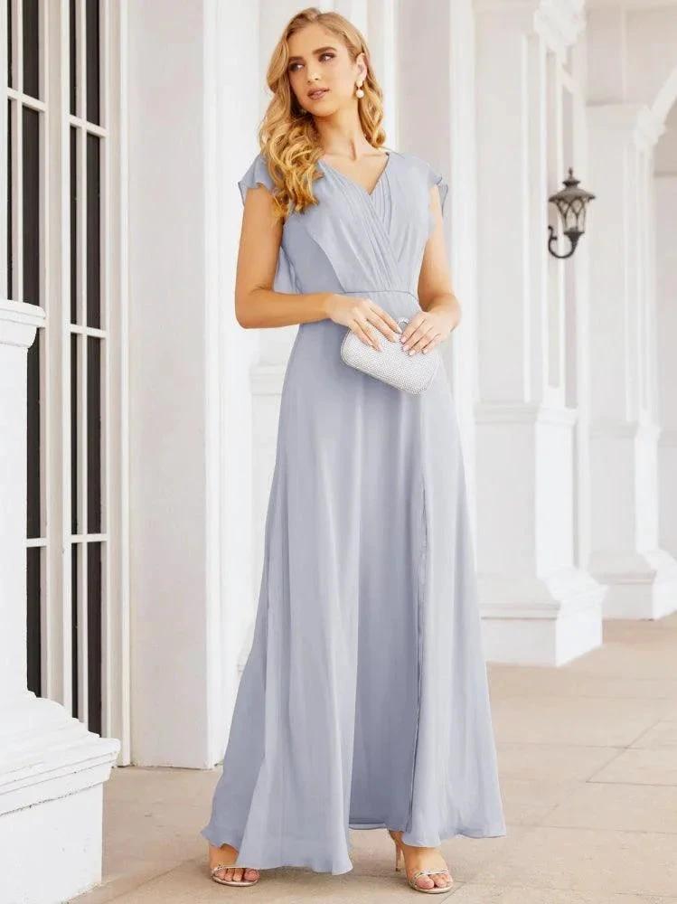 Sunnderly Bridesmaid Dresses Cape Formal Prom Dress Open Back Gowns for Mother of The Bride SY28058 by numbersea