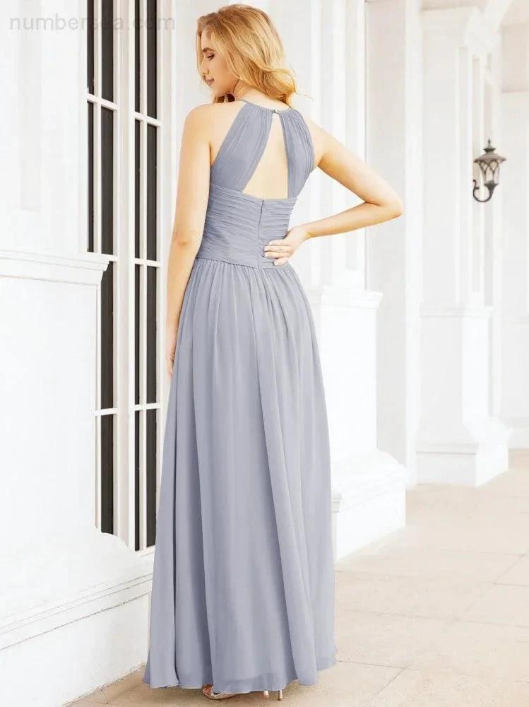Numbersea Sleeveless Bridesmaid Dresses Long Prom Gown Zipper with Keyhole Back 28056 by numbersea