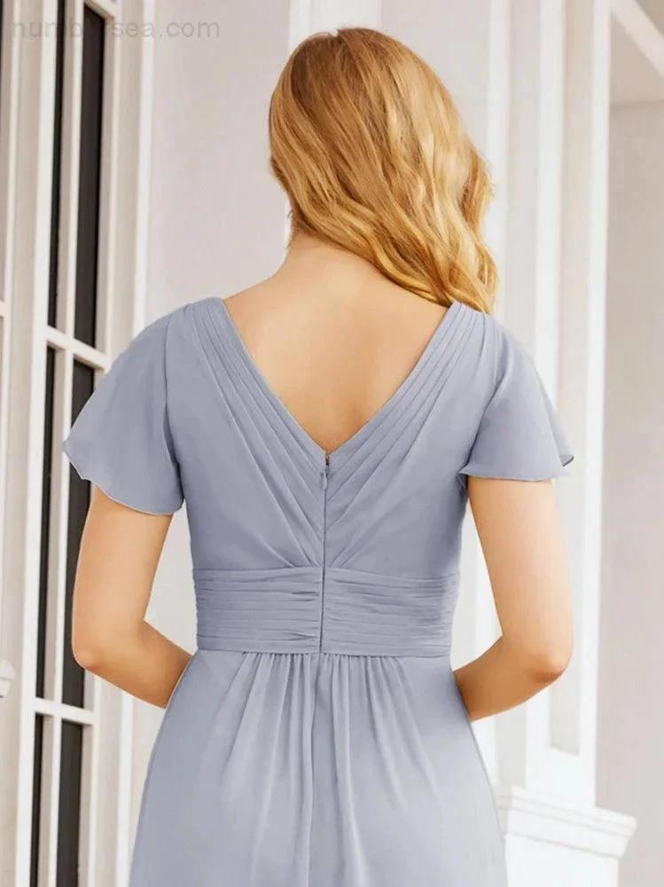 Numbersea Formal Prom Gowns for Mother of The Bride Cap Sleeves Bridesmaid Dress 28047 by numbersea