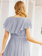Bridesmaid Dresses with Flutter Sleeves Formal Evening Party Prom Gowns 28044 by numbersea