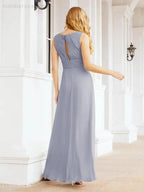 Formal Prom Gown Elegant V-Neck Sleeveless Bridesmaid Dresses for Wedding Party 28037 by numbersea