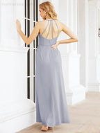 Numbersea Spaghetti Strap Bridesmaid Dresses V-Neck Long A-Line Formal Prom Gowns 28063 by numbersea