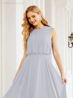 Numbersea Sleeveless Long Bridesmaid Dress A line Formal Evening Prom Gown 28025