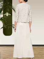 Glitter Lace & Satin Skirt Jacket Dress with Open Jacket by Dreamylily