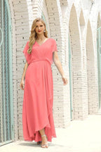Numbersea Mother of The Bride Dresses Plus Size V-Neck Floor Length Formal Prom Dress for Wedding Guest 28020 by numbersea