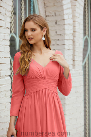 Numbersea Bridesmaid Dress Chiffon Formal Party Dress Evening Dress 28016