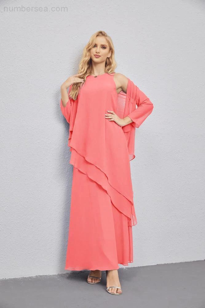 Mother of Bride Dresses with Open Front Lightweight Cardigan Formal Prom Gown 28081 by numbersea
