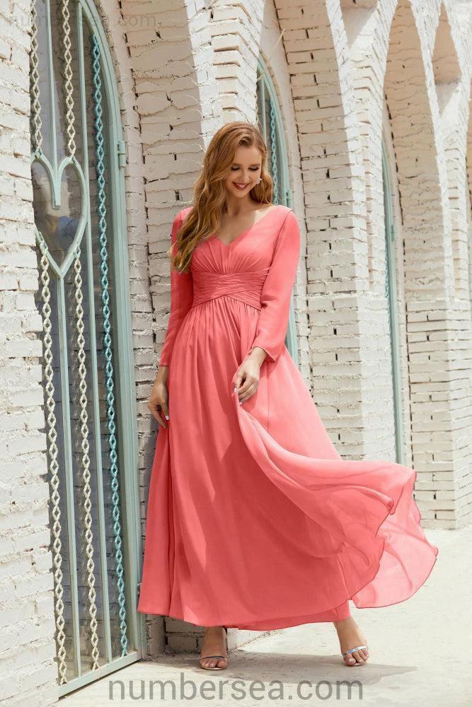 Numbersea Bridesmaid Dress Chiffon Formal Party Dress Evening Dress 28016 by numbersea