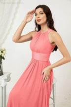 Numbersea Formal Party Gown Dress Chiffon Halter Long Sleeveless Bridesmaid Dresses 2802 by numbersea