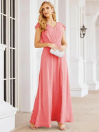 Sunnderly Bridesmaid Dresses Cape Formal Prom Dress Open Back Gowns for Mother of The Bride SY28058 by numbersea