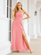Numbersea One Shoulder Bridesmaid Dresses Long Formal Prom Gowns 28048