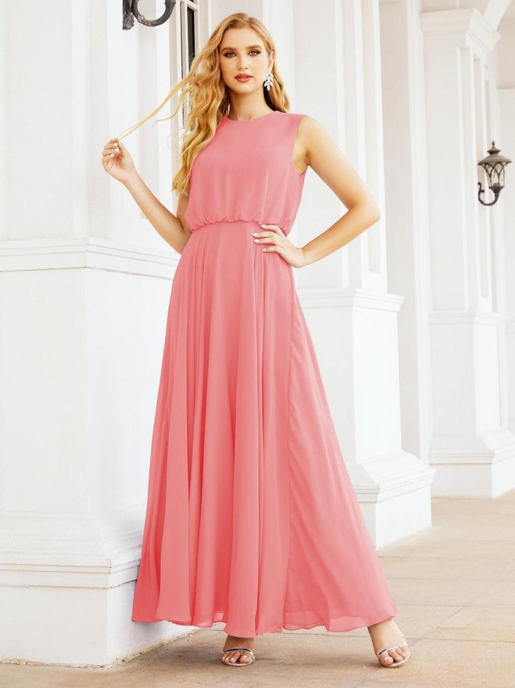 Numbersea Sleeveless Long Bridesmaid Dress A line Formal Evening Prom Gown 28025