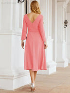 Bridesmaid Dress V-Back Waist Belt Mother of the Bride Wedding Guest SY28031 by numbersea