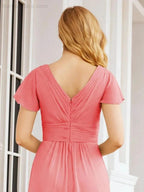 Numbersea Formal Prom Gowns for Mother of The Bride Cap Sleeves Bridesmaid Dress 28047 by numbersea