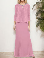 Metallic Mock Two-Piece Gown with Jacket