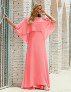 Sunnderly Bridesmaid Dress Women Long Sleeve V-Neck Chiffon Formal Wedding Party Dress SY28018 by numbersea