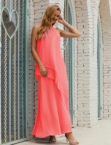 Chiffon Long Plus Size Mother of Bride Dresses Formal Bridesmaid Prom Gown SY28019