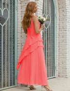 Chiffon Long Plus Size Mother of Bride Dresses Formal Bridesmaid Prom Gown SY28019