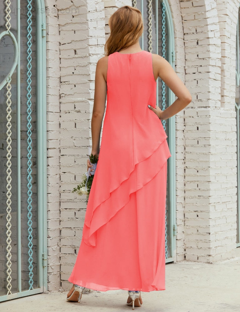 Chiffon Long Plus Size Mother of Bride Dresses Formal Bridesmaid Prom Gown SY28019