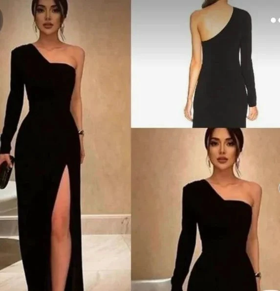 One Shoulder Black Velvet Long Prom Dresses Black One Shoulder Velvet Formal Evening Dresses S24607 by simplepromdress