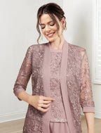 Chiffon Jewel Neck Mother of the Bride Pantsuits with Jacket by Dreamylily