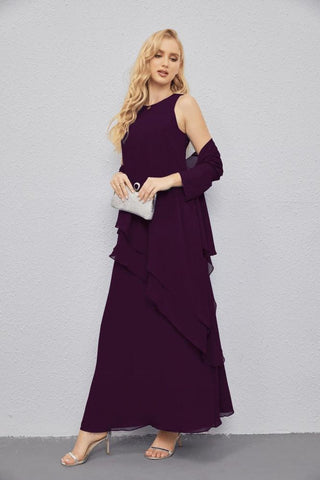 Mother of Bride Dresses with Open Front Lightweight Cardigan Formal Prom Gown  28081