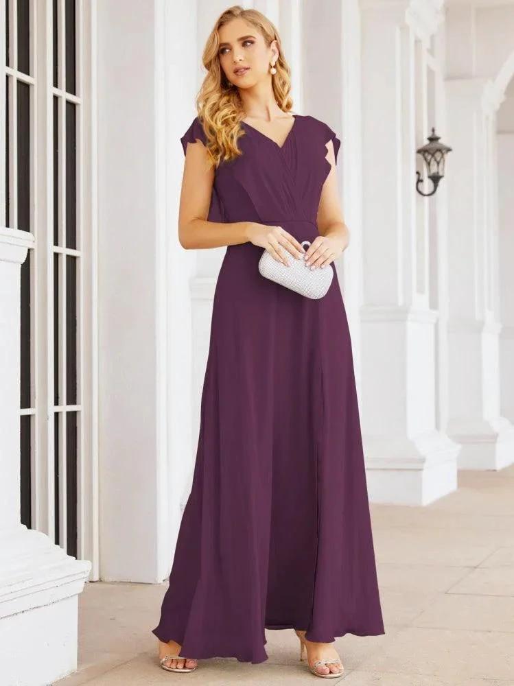 Sunnderly Bridesmaid Dresses Cape Formal Prom Dress Open Back Gowns for Mother of The Bride SY28058 by numbersea
