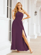 Numbersea One Shoulder Bridesmaid Dresses Long Formal Prom Gowns 28048