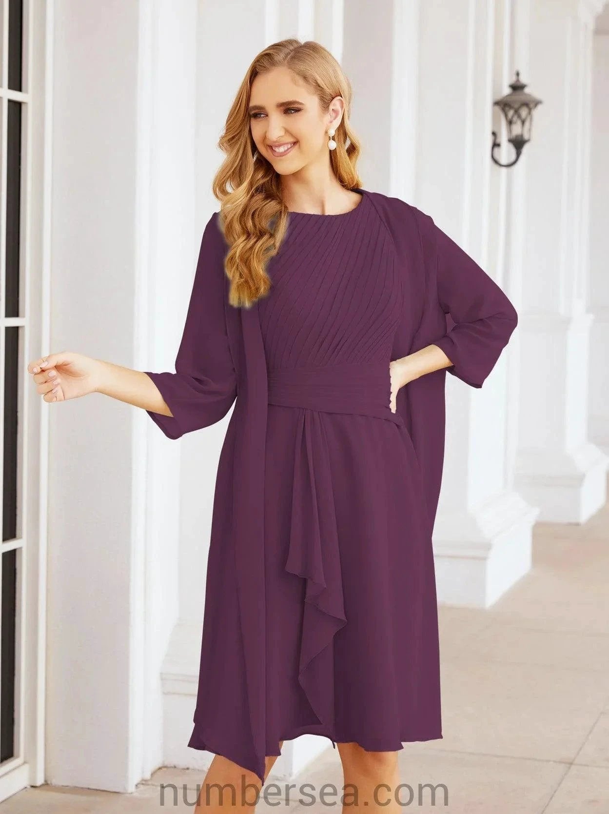 Sunnderly Mother of The Bride Dresses Prom Dress Casual Pleated Dress SY28065 by numbersea