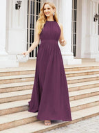 Numbersea Halter Bridesmaid Dress Empire Waist Formal Evening Prom Gown for Mother of The Bride 28030 by numbersea