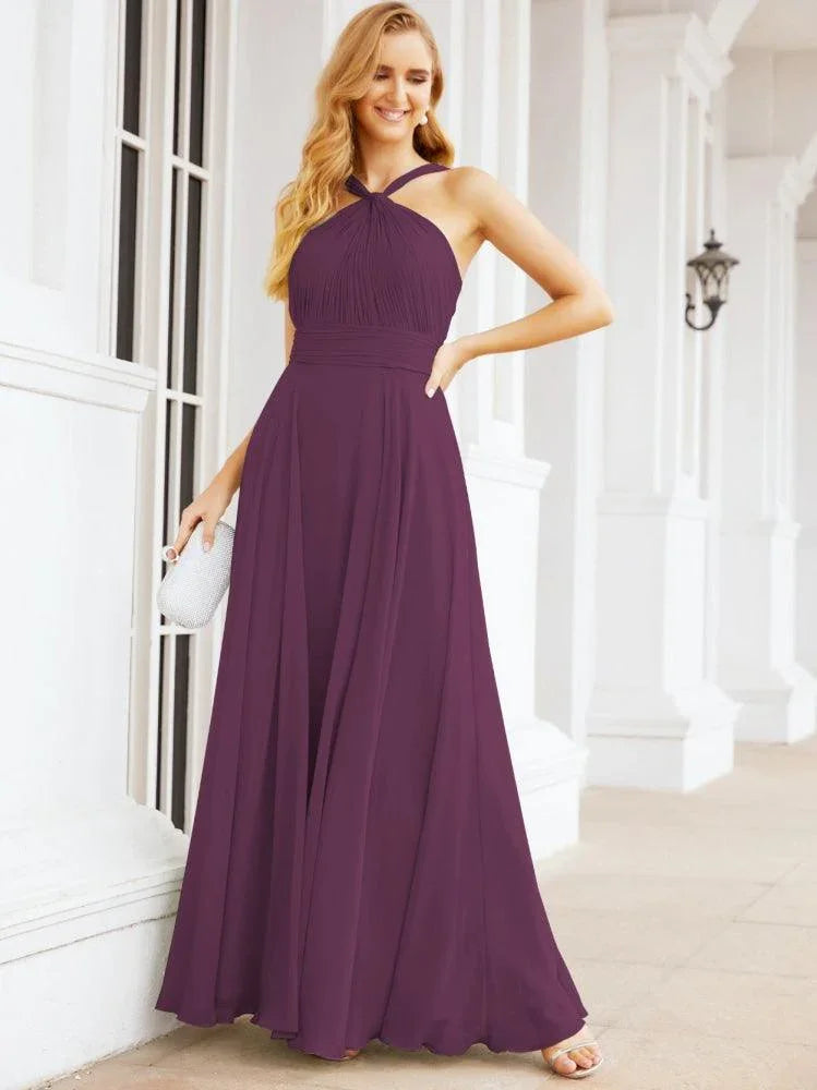 Numbersea Abiti da damigella incrociati con collo all'americana per festa, matrimonio, sera, ballo di fine anno, abiti lunghi da ballo 28053