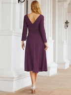Bridesmaid Dress V-Back Waist Belt Mother of the Bride Wedding Guest SY28031 by numbersea
