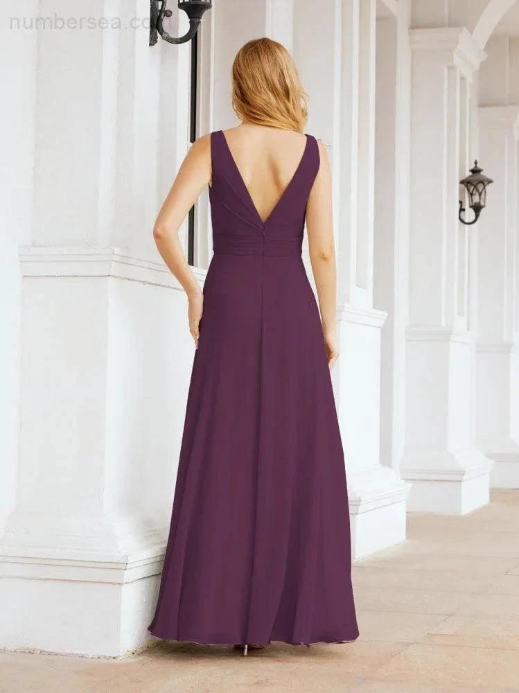 Numbersea Bridesmaid Dresses for Wedding Ruffles Long Formal Prom Gowns 28039 by numbersea