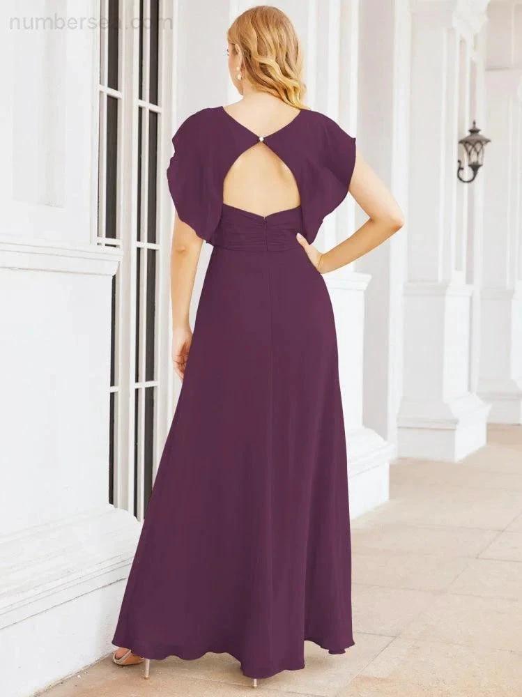 Sunnderly Bridesmaid Dresses Cape Formal Prom Dress Open Back Gowns for Mother of The Bride SY28058 by numbersea