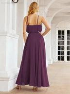 Numbersea Halter Long Bridesmaid Dresses Formal A line Juniors Dress 28029 by numbersea