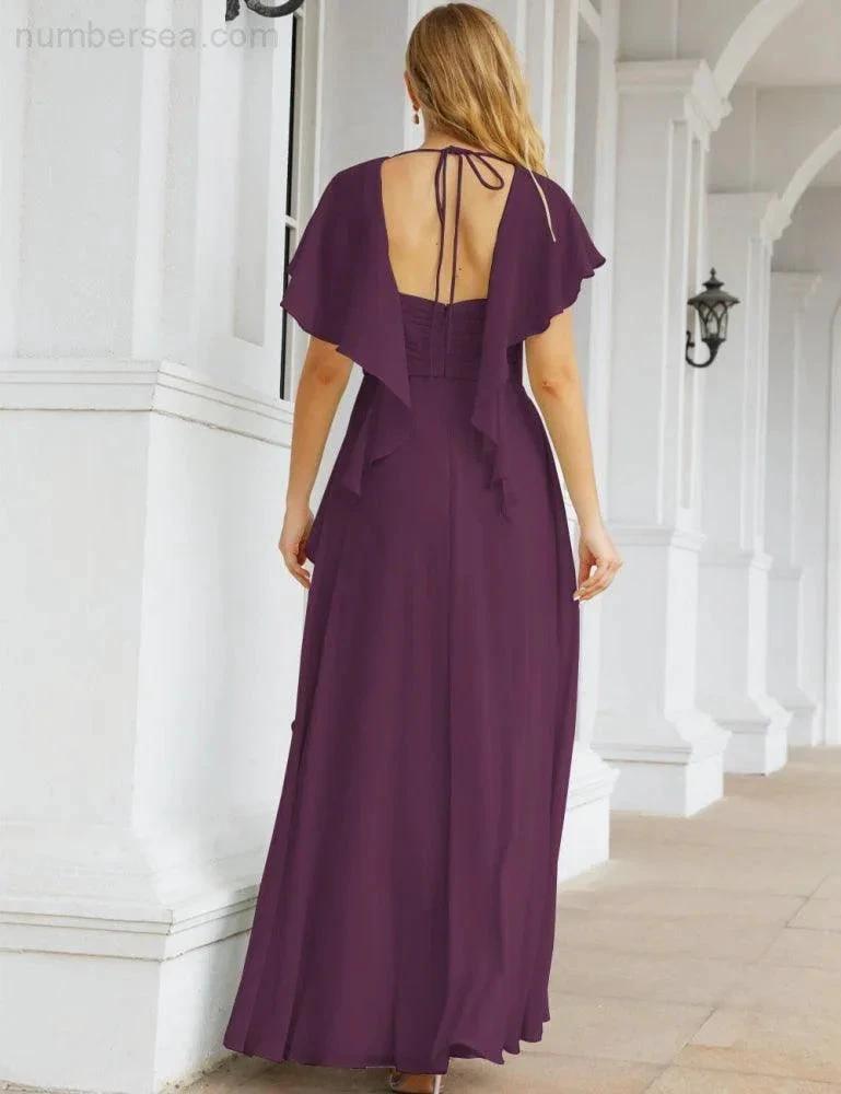 Numbersea Bridesmaid Dresses Backless Formal Prom Gowns for Evening Party Mother of The Bride Dress 28040 by numbersea