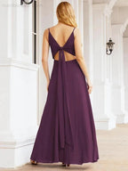 Numbersea Spaghetti Strap Bridesmaid Dresses V Neck Butterfly Back Fromal Evening Party Prom Gown 28036 by numbersea