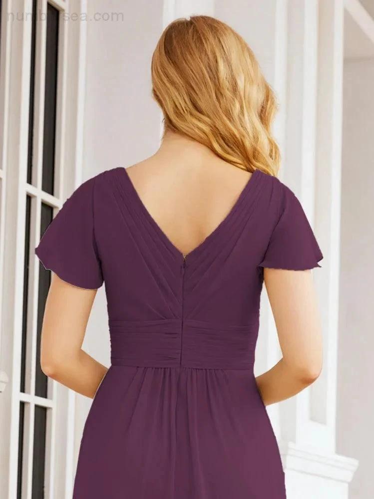 Numbersea Formal Prom Gowns for Mother of The Bride Cap Sleeves Bridesmaid Dress 28047 by numbersea