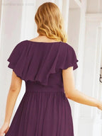 Bridesmaid Dresses with Flutter Sleeves Formal Evening Party Prom Gowns 28044 by numbersea
