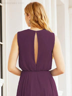 Numbersea Sleeveless Long Bridesmaid Dress A line Formal Evening Prom Gown 28025