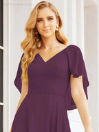 Numbersea Bridesmaid Dresses for Wedding Formal Evening Party Prom Gown with Cape 28050