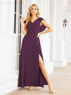 Sunnderly Bridesmaid Dresses Cape Formal Prom Dress Open Back Gowns for Mother of The Bride SY28058 by numbersea
