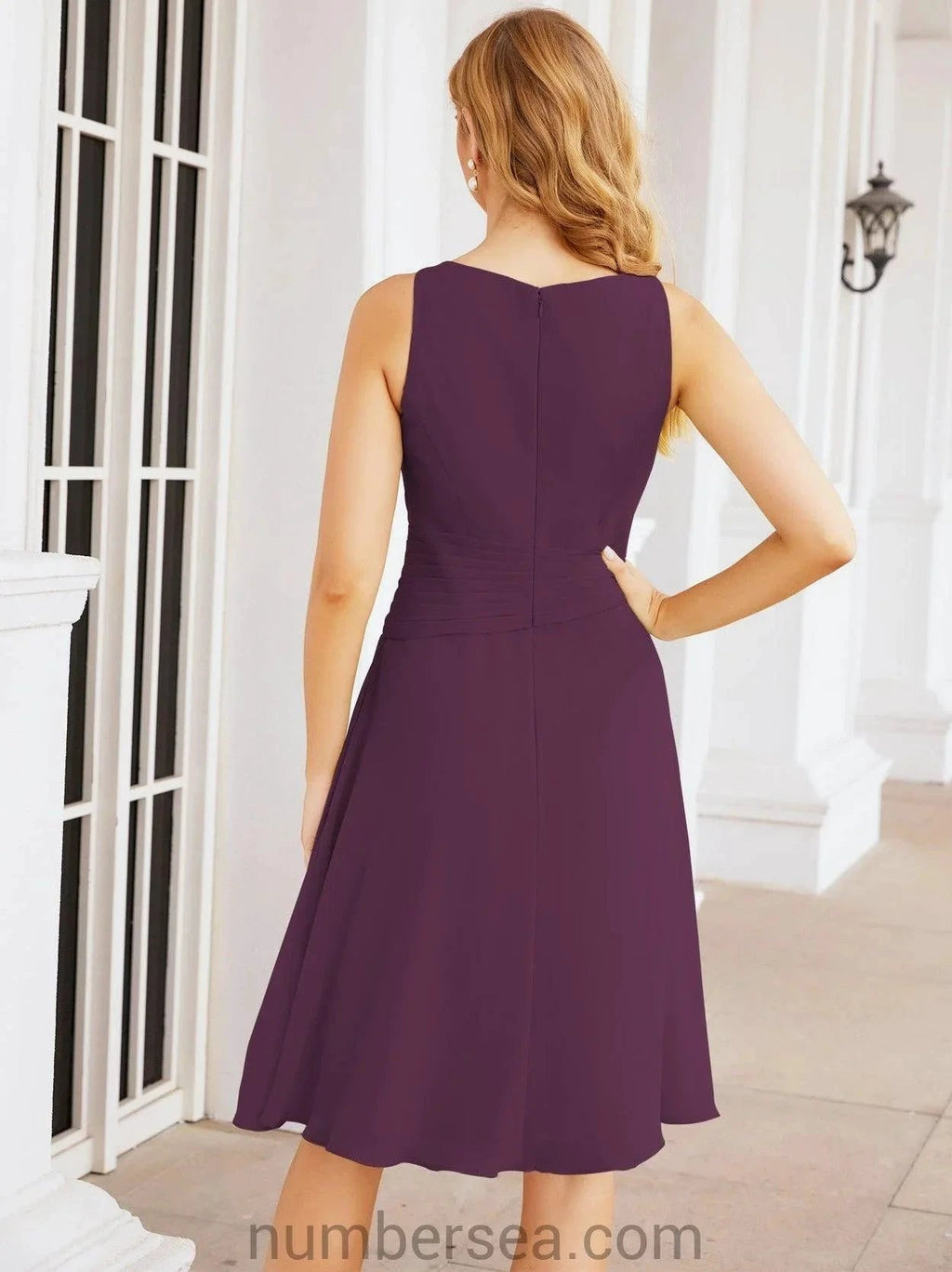 Sunnderly Mother of The Bride Dresses Prom Dress Casual Pleated Dress SY28065 by numbersea