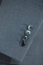 Dusty Blue Pinstripe Wool 3-Piece Wedding Suit | Tailored Groom & Groomsmen Attire by 男装