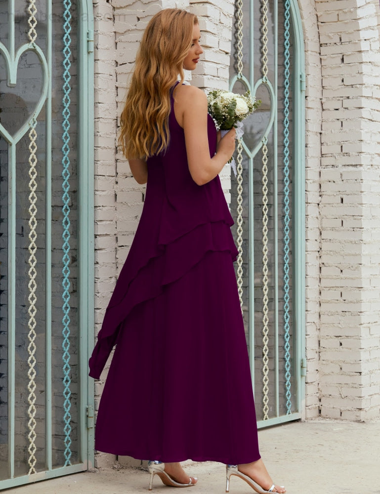 Chiffon Long Plus Size Mother of Bride Dresses Formal Bridesmaid Prom Gown SY28019