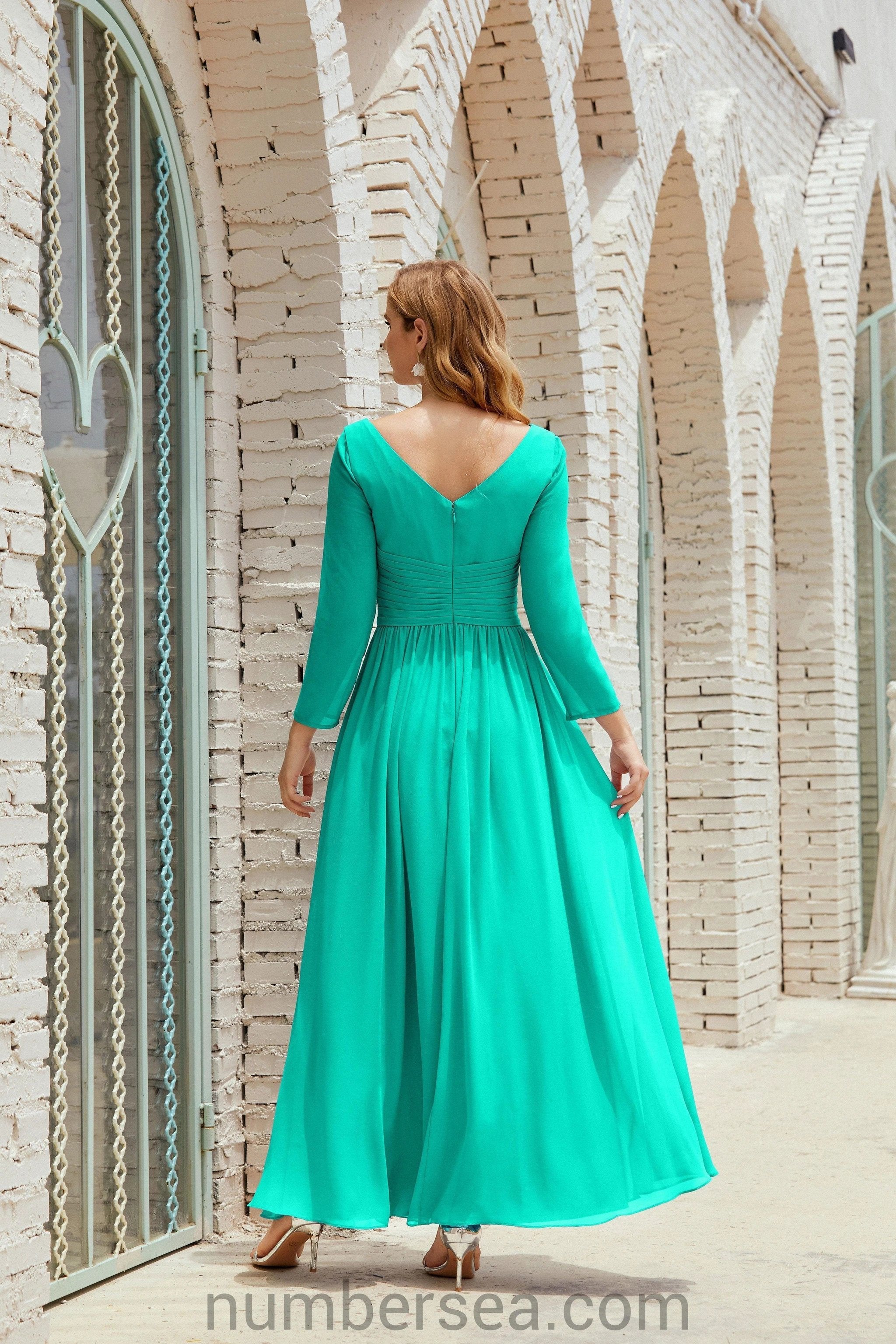 Numbersea Bridesmaid Dress Chiffon Formal Party Dress Evening Dress 28016 by numbersea