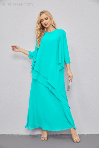 Mother of Bride Dresses with Open Front Lightweight Cardigan Formal Prom Gown  28081