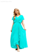 Numbersea Mother of The Bride Dresses Plus Size V-Neck Floor Length Formal Prom Dress for Wedding Guest 28020 by numbersea